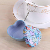 Metal Mini Tin Storage Box With Key Chain - Pack of Any Design 1 piece - Heart